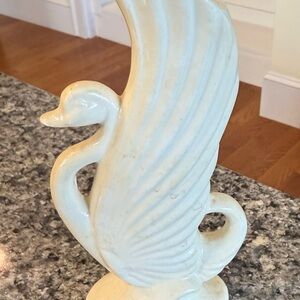 Elegant Cream Swan Sculpture